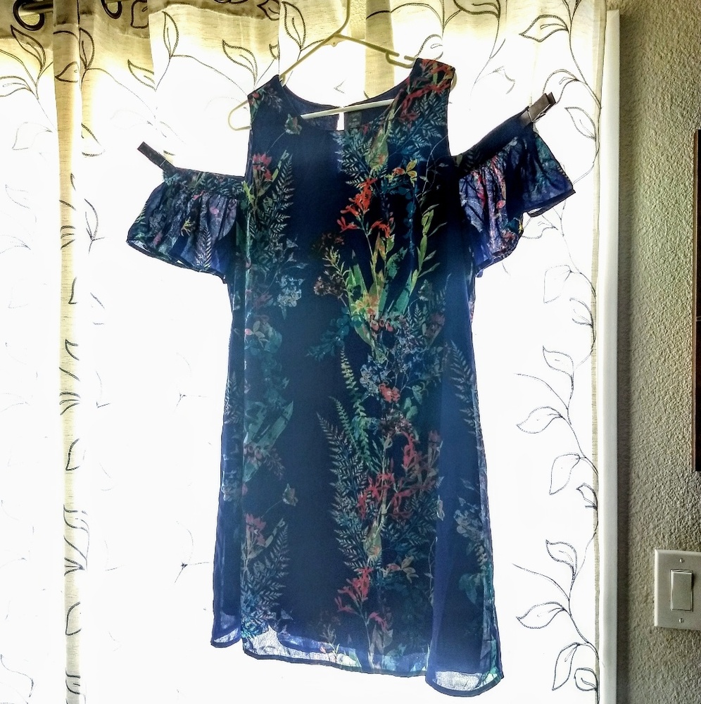 Cold Shoulder, Vibrant Blue Dress